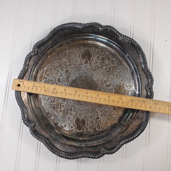 Vtg Silverplate Serving Trays Platters Tree of Life Round WS Blackinton LOT OF 3 - Picture 15 of 16